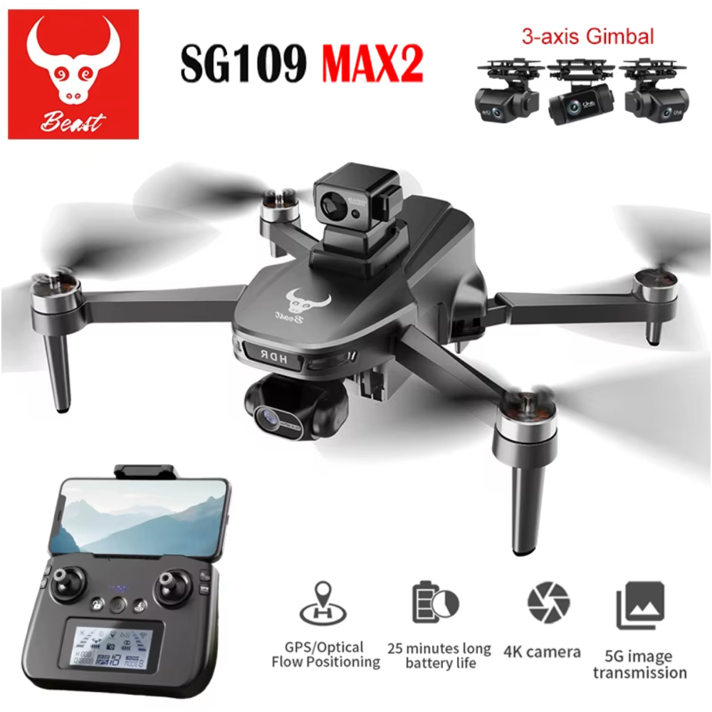 Dron Rc Quadcopter - SG109 MAX2 المهنية FPV 8K كاميرا