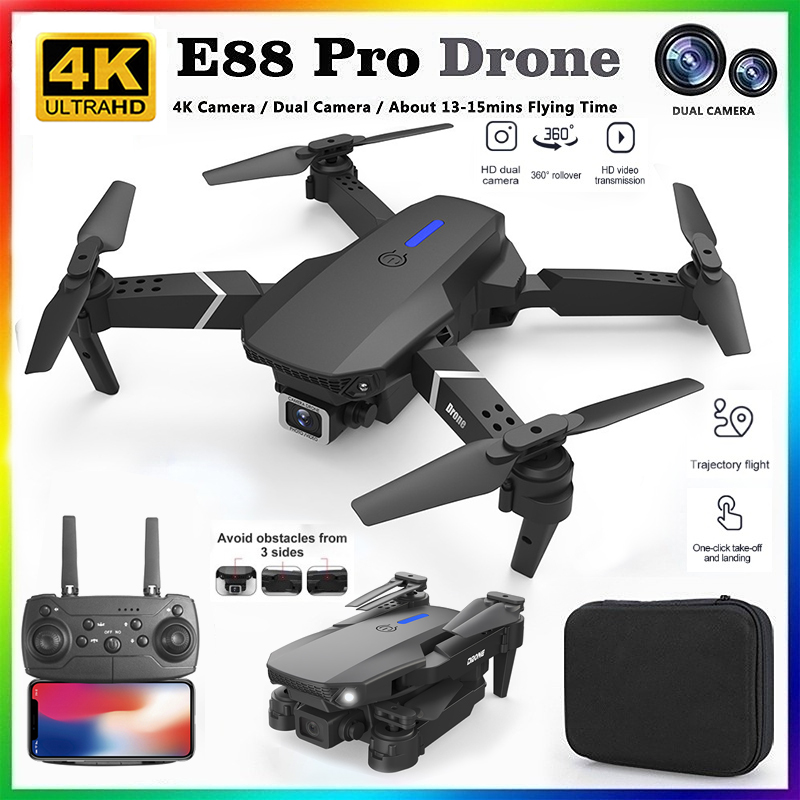 طائرة بدون طيار E88 احترافية ج - مراجعة Dron Rc Quadcopter وسعره