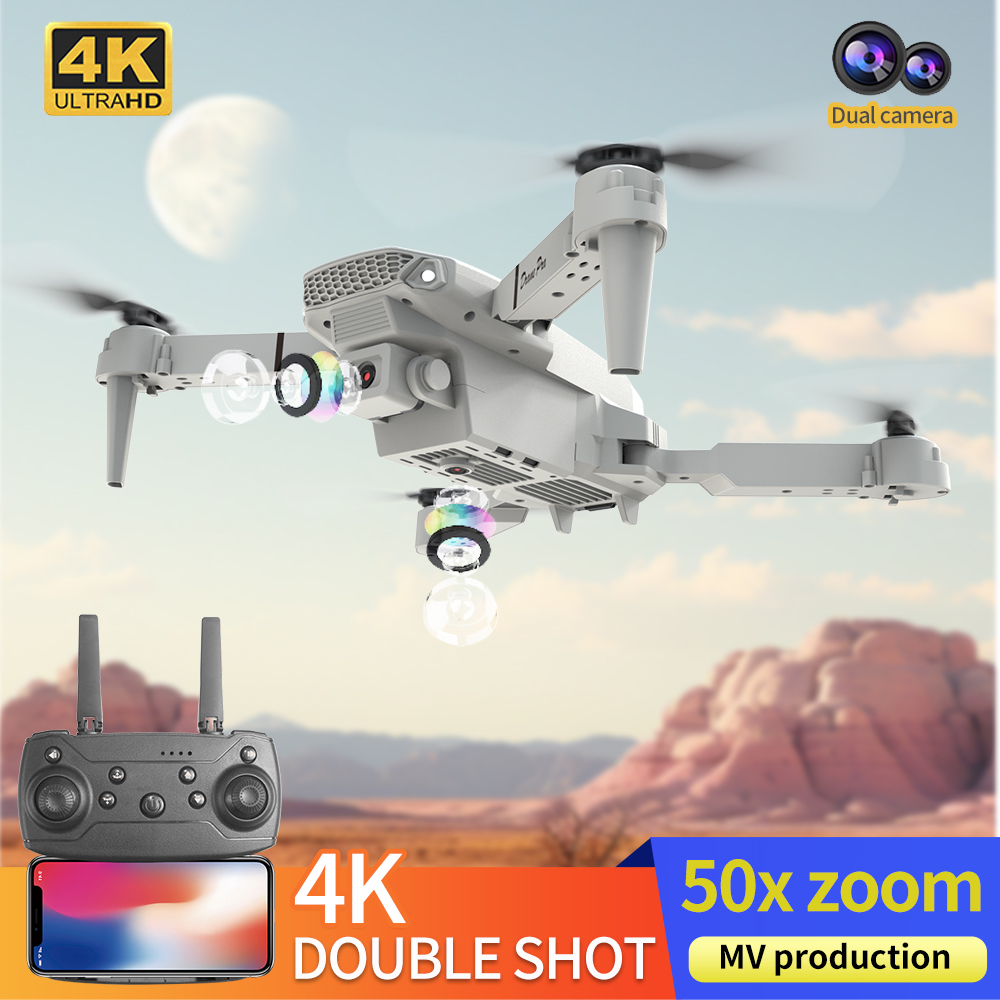 طائرة بدون طيار E88 احترافية ج - مراجعة Dron Rc Quadcopter وسعره