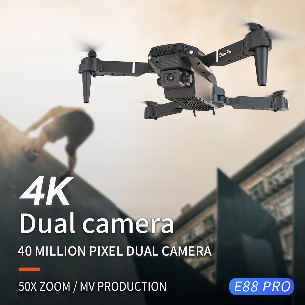 طائرة بدون طيار E88 احترافية ج - مراجعة Dron Rc Quadcopter وسعره
