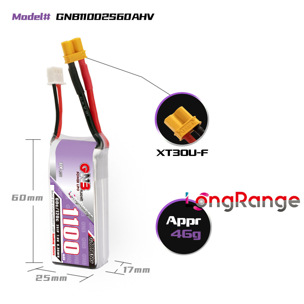 GNB 1100mAh 2S 3S 4S 6S 60C/12 - مراجعة Drone Rc Leading وسعره