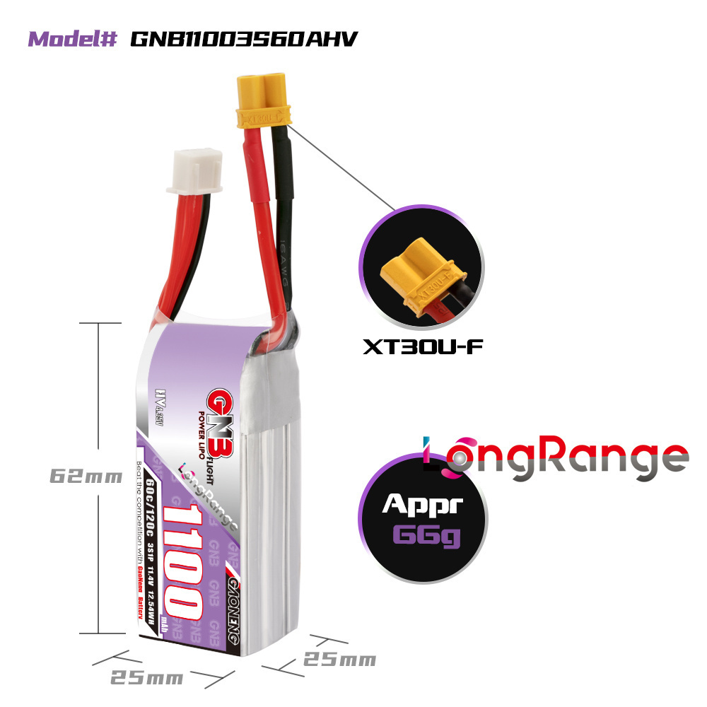 GNB 1100mAh 2S 3S 4S 6S 60C/12 - مراجعة Drone Rc Leading وسعره